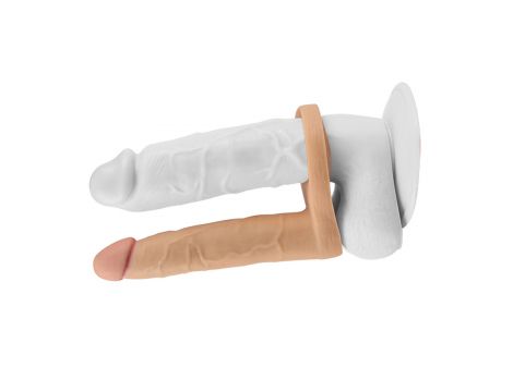Analne gumowe dildo penis z otworem na penisa 16cm - 2