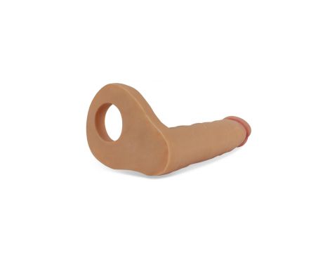 Analne gumowe dildo penis z otworem na penisa 16cm - 4