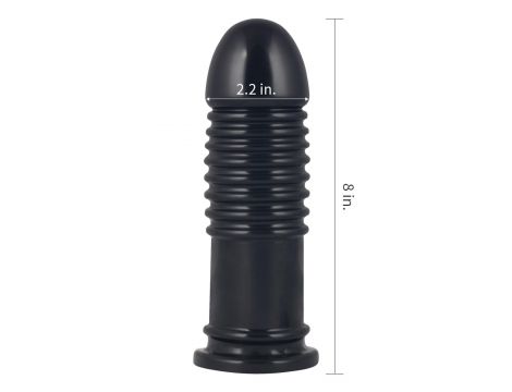 Czarny korek analny duży z pierścieniami 20 cm - 8