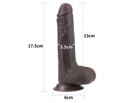 Czarny gruby penis z przyssawka żylaste dildo - 2