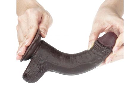 Czarny gruby penis z przyssawka żylaste dildo - 4