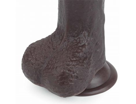 Czarny gruby penis z przyssawka żylaste dildo - 8