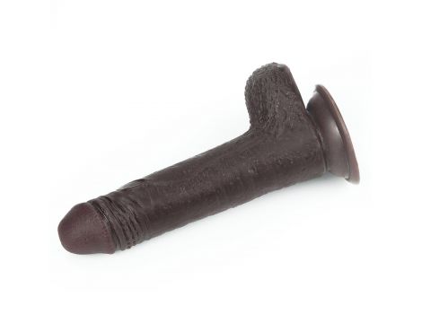 Czarny gruby penis z przyssawka żylaste dildo - 10