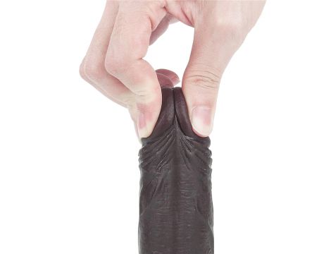 Czarny gruby penis z przyssawka żylaste dildo - 12