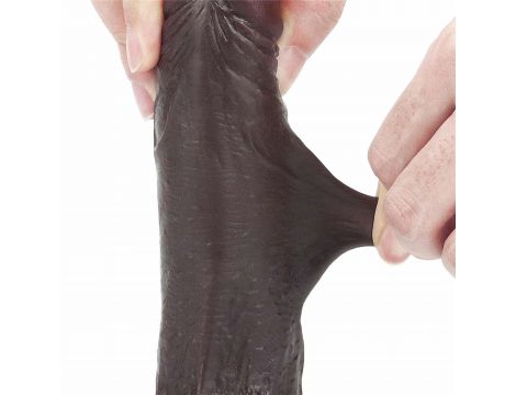 Czarny gruby penis z przyssawka żylaste dildo - 13