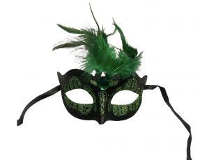 Maska wenecka BDSM przebranie fetysz sex zielona