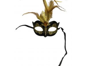 Maska wenecka BDSM przebranie fetysz sex żółta