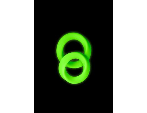 2 pcs Cock Ring Set - Glow in the Dark - Neon Green - 5