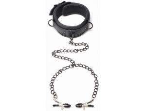 Collared Temptress Necklace with Nipple Clamps