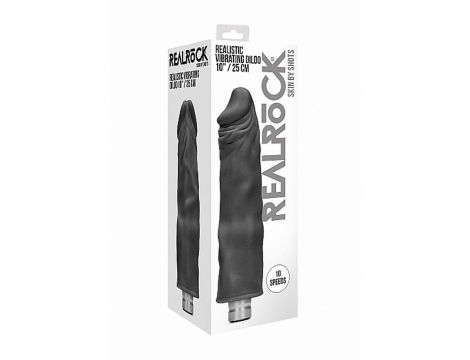 10" / 25 cm Realistic Vibrating Dildo - Black - 2