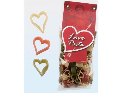 Makaron - Three coloured durum wheat pasta with tomato & spinach, Hearts