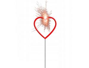 New Year Sparklers Heart Star - 30cm - Red